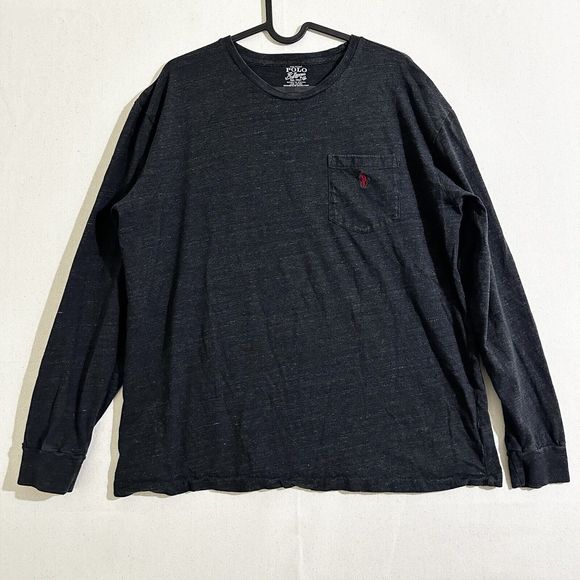 Polo Ralph Lauren Men's T Shirt Size Medium Long Sleeves Dark Gray Cotton Casual - Picture 1 of 7